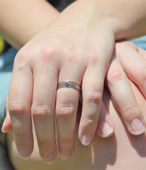 Tiny Sapphire Ring, Sapphire Stacking Ring, Silver Sapphire Ring, Sapphire Mothers Ring ...