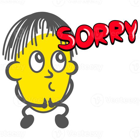 Sorry round yellow cartoon gesture 27378827 PNG