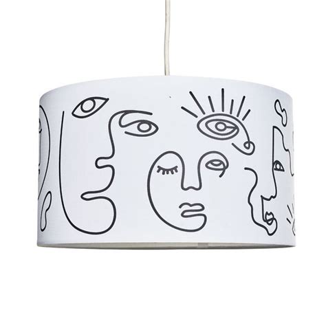 Reni Large Pendant Drum Shade Art Face Design – Comet Lighting Ltd.