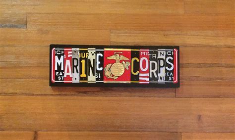 Marine Corps Handmade Sign/USMC Gifts | Old license plates, Vintage ...