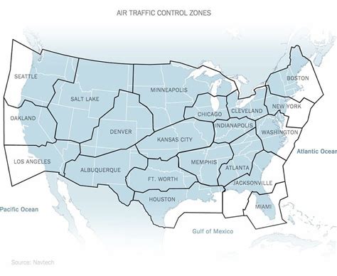 Map of The 20 Air Traffic Control Zones In The Contiguous United States - Brilliant Maps