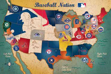 USA Team Map - MLB Jigsaw Puzzle | PuzzleWarehouse.com