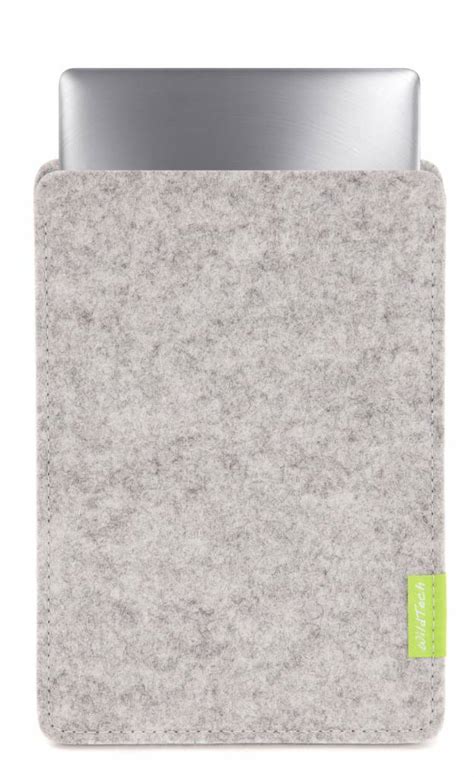 Asus ZenBook sleeve of wool felt / cover / bag - light-grey - WildTech