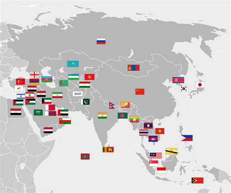 Flag Map Of Asia