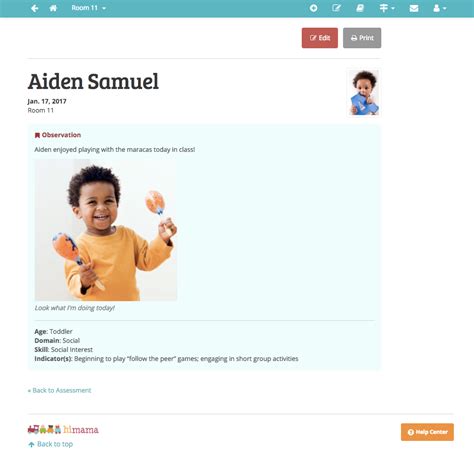 HiMama Example Screenshots – HiMama Blog – Resources for Daycare Centers