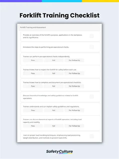 Free Forklift Training Checklists | PDF | SafetyCulture