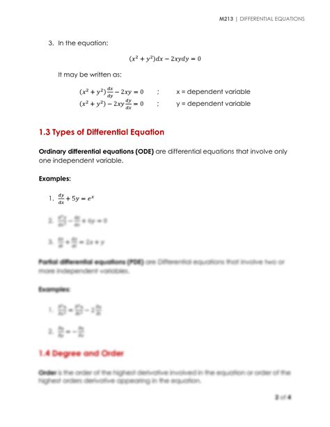 SOLUTION: Module 1 definition and classifications of differential ...