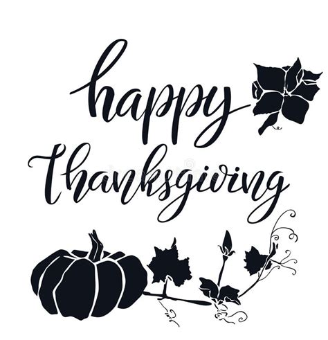 Thanksgiving Black And White Clipart Happy Thanksgiving Typography | Images and Photos finder