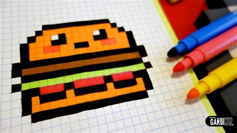 Handmade Pixel Art - How To Draw Kawaii Hamburger #pixelart #kawaii | Pixel art food, Pixel ...