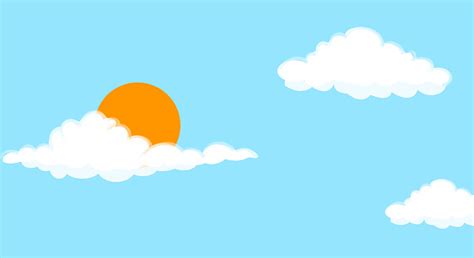 Blue Sky With Clouds And Sun Cartoon Background Stock Illustration ...