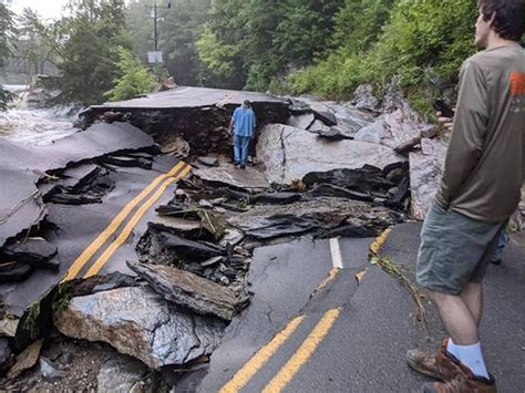 NH Road Completely Destroyed Because of a Storm and Flooding Look