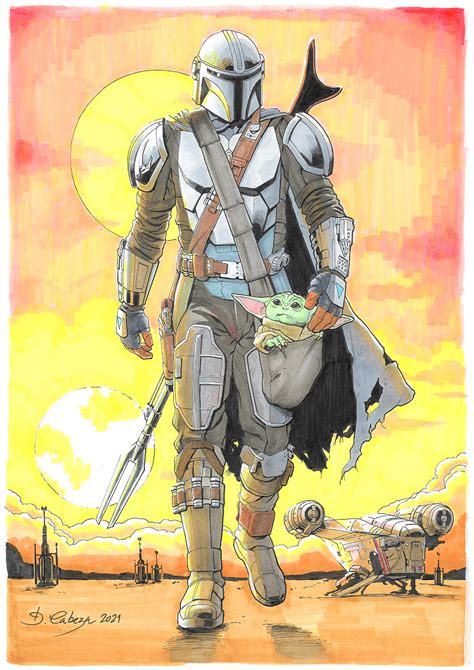 ArtStation - The Mandalorian - Mando and Grogu commission