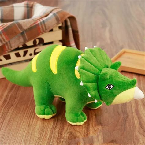 Creative Cartoon Plush Triceratops Dolls Large Size Green Blue Dinosaur ...