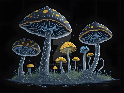 Neon Mushrooms (7) by C4Dart on DeviantArt