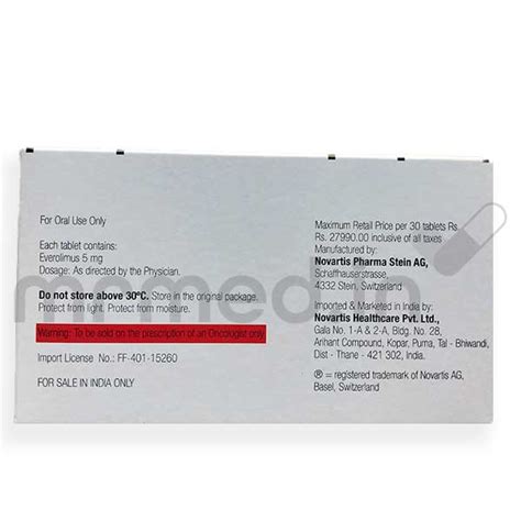 Buy Afinitor 5mg Tablet Online: Uses, Price, Dosage, Instructions, Side Effects | MrMed