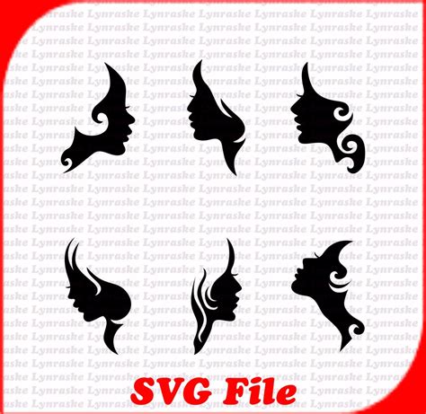 Woman Face Silhouette Vectors SVG, Svg, Dxf, Cricut, Silhouette Cut File, Instant Download - Etsy