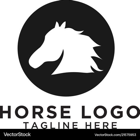 Circle horse silhouette logo design template Vector Image