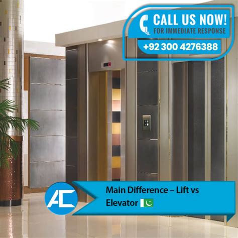 Main Difference – Lift vs Elevator - Access Technologies