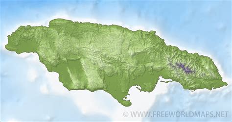 Physical Map Of Jamaica Showing Mountains – The World Map