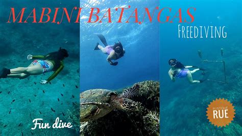 MABINI BATANGAS | FREE DIVING SPOTS | FUN DIVE - YouTube