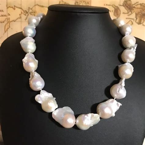 Z4508 Baroque Pearl Necklace large Baroque Pearl Necklace High Luster ...