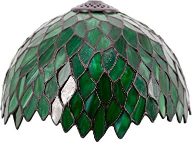 Tiffany Lamp Shade Replacement 12 Inch Green Stained Glass Wisteria ...