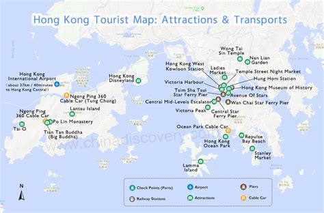 Hong Kong Attractions Map, Hong Kong Tourist Map - Free Printable