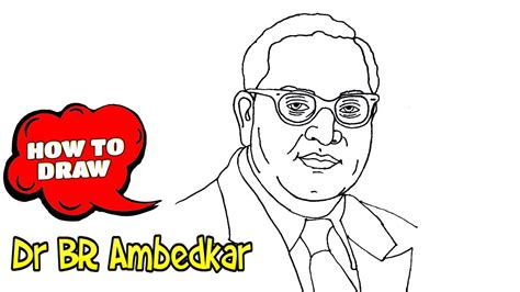 Ambedkar drawing: How to draw Dr BR Ambedkar photo | Easy drawing with ...