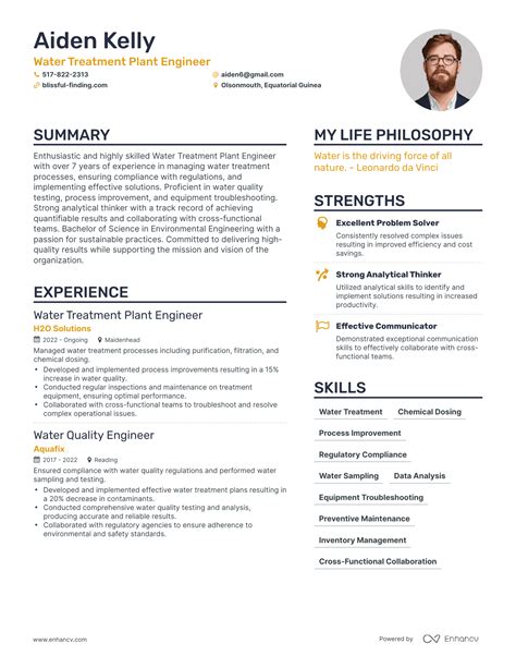 3 Successful Water Treatment Plant Engineer Resume Examples And Writing Tips for 2024