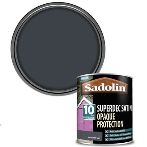 Sadolin Superdec Satin Opaque Wood Protection Anthracite Grey 2.5lt ...