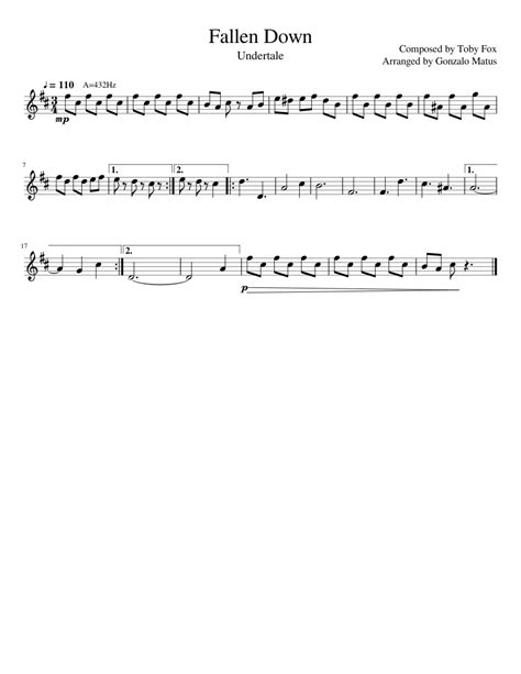 Fallen Down - Violin Solo Sheet music for Violin | Download free in PDF or MIDI | Musescore.com