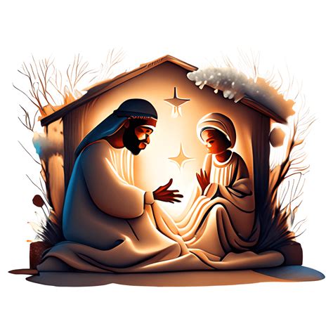 African American Nativity Scene at Night · Creative Fabrica