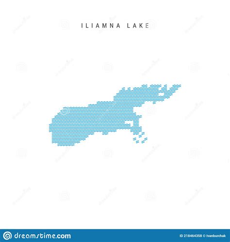 Iliamna Lake Vector Map Pencil Sketch. Iliamna Lake Outline Map With ...