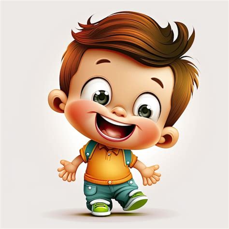 Premium Photo | Small boy on colorful background funny cartoon ...