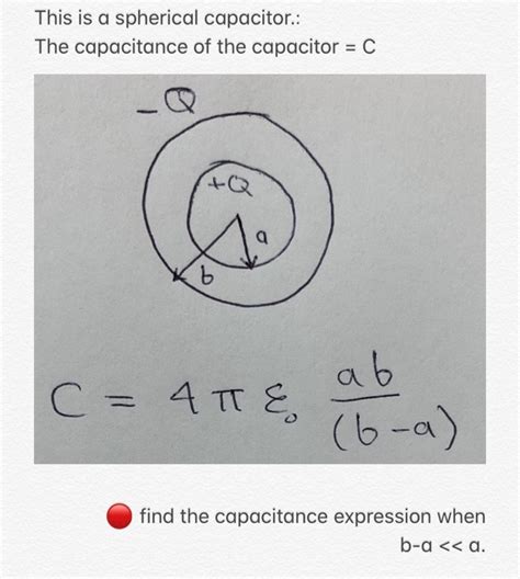 Solved This is a spherical capacitor.: The capacitance of | Chegg.com