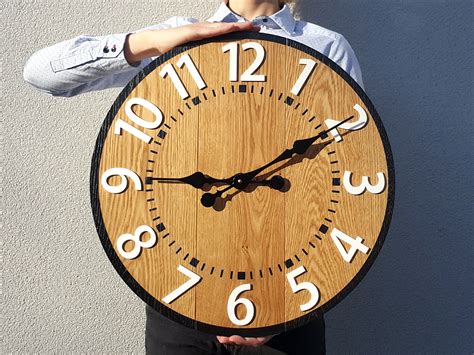 Wood clock Berlin- White - clock with numbers ,Loft wall clock, Modern ...