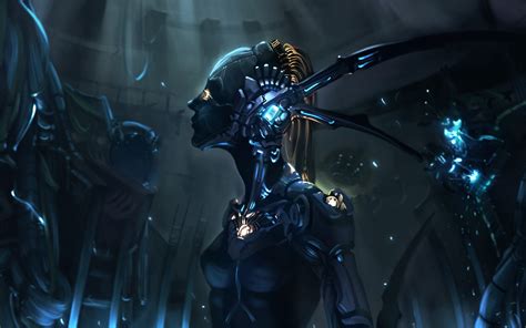 Drawing Cyberpunk Machine Robot HD wallpaper | art and paintings ...