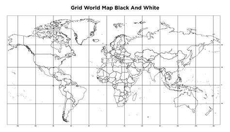 Blank World Maps With Grid - 10 Free PDF Printables | Printablee