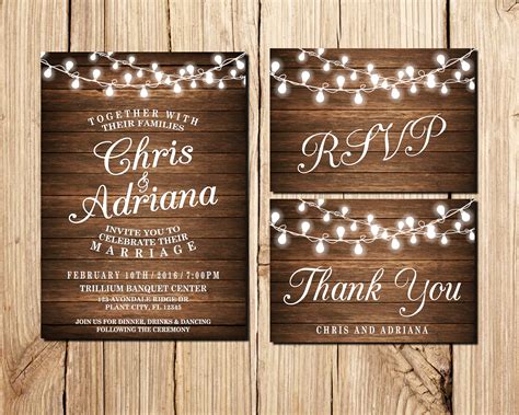 WEDDING INVITATION, Printable Wedding Invitation, Rustic Wedding ...