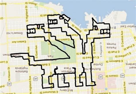 GPS drawing on bike by michael wallace