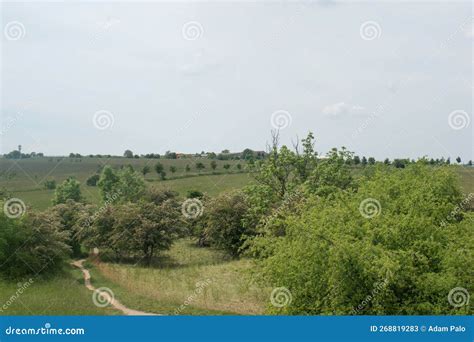 A Spring Landscape on the Hills. Stock Image - Image of white, easter: 268819283