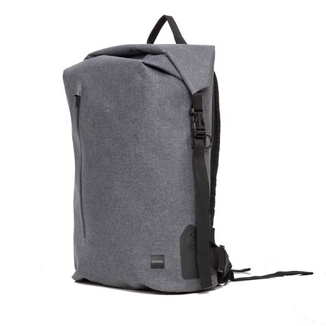 Cromwell Roll-Top Laptop Backpack - 14" - Grey / Black Hardware | KNOMO