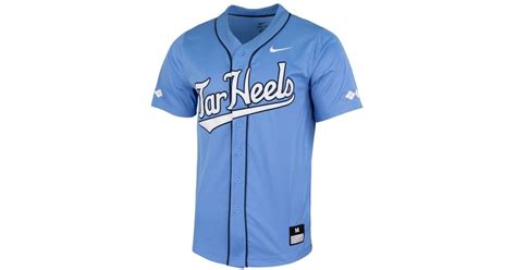 Nike College Dri-fit Vapor Elite (unc) Mens Full-button Baseball Jersey in Blue for Men | Lyst