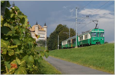 BAM local train by the Vufflens Castle - Rail-pictures.com