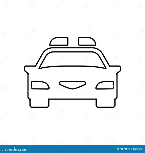 Police Car Outline Icon. Linear Vector Illustration Stock Vector - Illustration of pointer ...