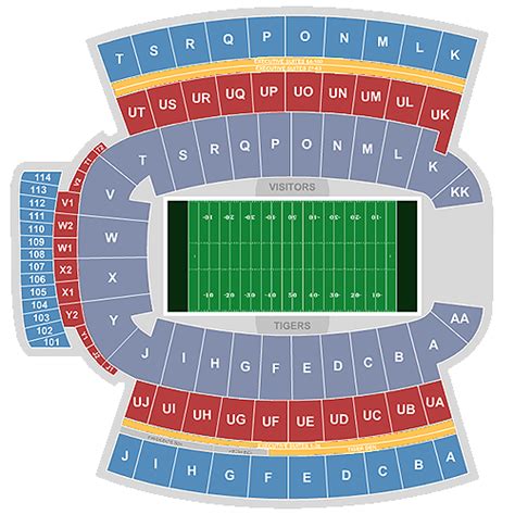 Clemson Memorial Stadium Seating Chart With Rows | Review Home Decor