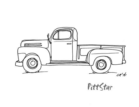 vintage truck coloring pages | Old Pickup Truck Coloring Pages | Truck coloring pages, Pickup ...