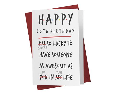 Buy Karto Happy 60th Birthday Card for Men Women, Funny 60th Birthday Cards for Husband Wife Dad ...