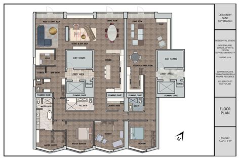 AutoCAD Floor Plan, Rendered in Photoshop | Floor plans, How to plan, Flooring