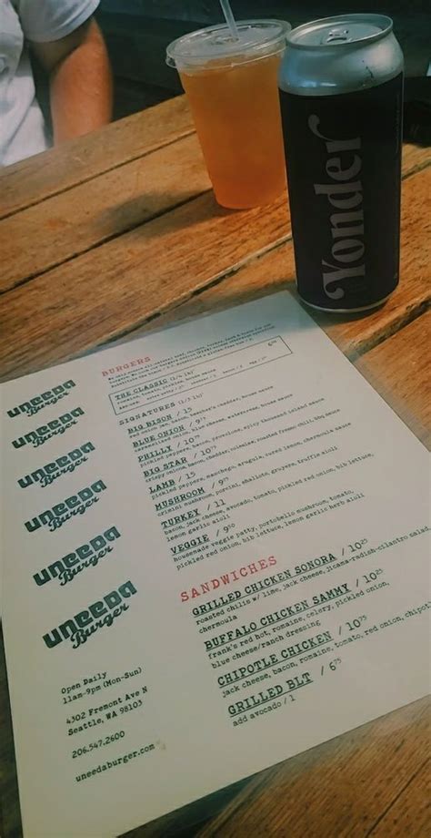 Menu - Uneeda Burger